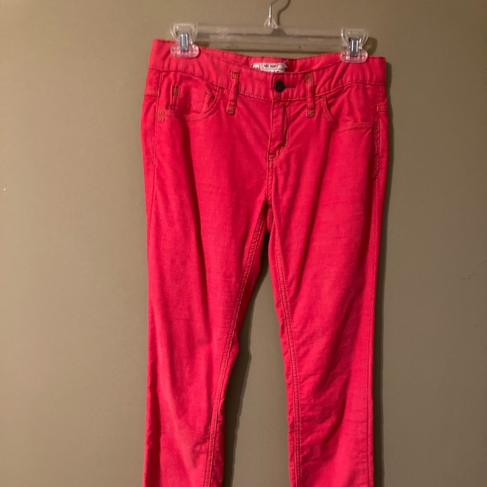 Pink corduroy free people pants